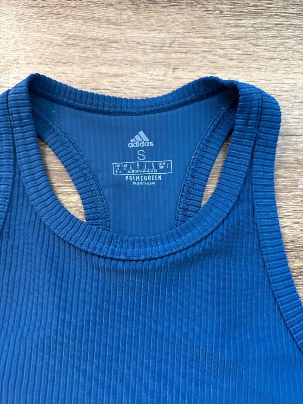 Adidas Ribbed Crop Tank Blue - Picture 5 of 7